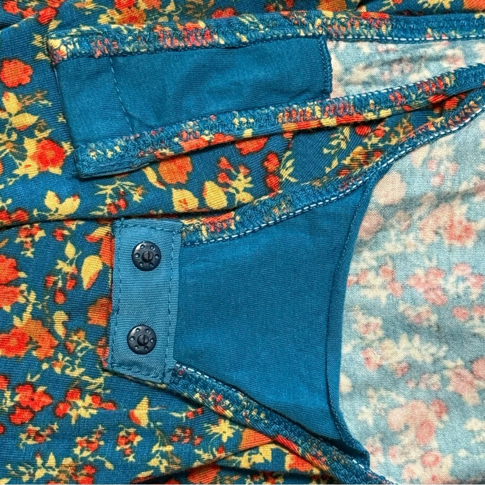 Intimately by Free People Kaya Printed Bodysuit Blue Multi Floral Size Medium - Picture 6 of 10
